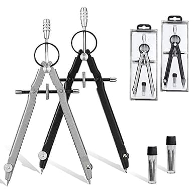 FYSL 2 pezzi Compasso Professionale, Compasso di Precisione, Compassi per Tracciare, con Accessori di Ricambio, per Compasso Professionale per Disegno Tecnico