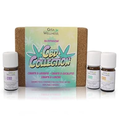 Gisa Wellness - CBD COLLECTION: Kit di 3 Oli Essenziali da [5ml] - 100% Puri - Lavanda, Limone ed Eucalipto CBD - Per Aromaterapia - Cura della Persona - Made in Italy