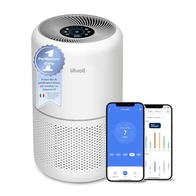 LEVOIT Purificatore d'Aria per Allergie e PM2.5, Filtro HEPA, Guarda Qualità dell'Aria, Contro 99,97% dei Acari Polveri Pollini Odori Muffe, CADR 258m³/h, 50m², 24dB Modalità di Sonno e Auto