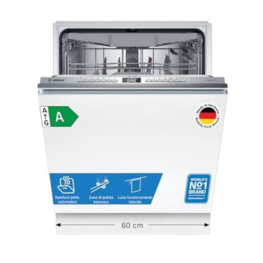 Bosch SMH4ECX27E Serie 4, Lavastoviglie smart da incasso a scomparsa totale, 14 coperti, Motore EcoSilence Drive, Cerniere Sliding, 60 cm.