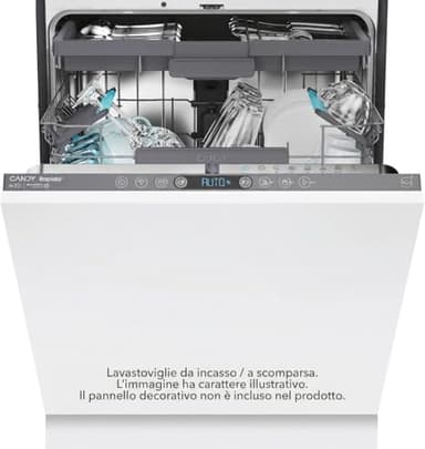Candy Rapido' Lavastoviglie da Incasso 60 cm, 16 Coperti, 8 Programmi, Classe C, Connessione Wi-Fi + BLE, Controllo App hOn, Partenza Ritardata, Silenziosa, 55,5 x 59,7 x 81,8 cm, Bianca - CI 6C4F1PA