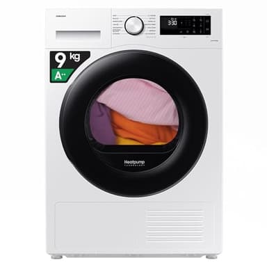 Samsung Asciugatrice Crystal EcoDry DV90CGC0A0AE/ET 9 Kg, Pompa di Calore, Wifi, Sensore Optimal Dry, Filtro 2 in 1, Carica Frontale, 60L x 80H x 65P cm