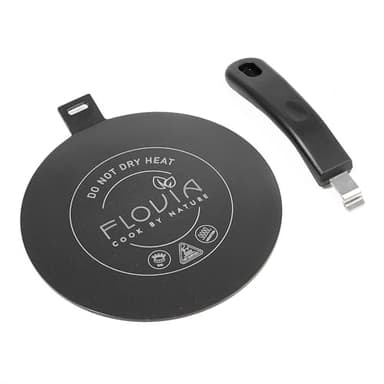 Piastra Adattatore Induzione Ø20cm con Manico Rimovibile, Diffusore di Calore per Pentole Non Induttive, Compatibile con Piani a Induzione, Gas ed Elettrici. Nero senza Scolorimento