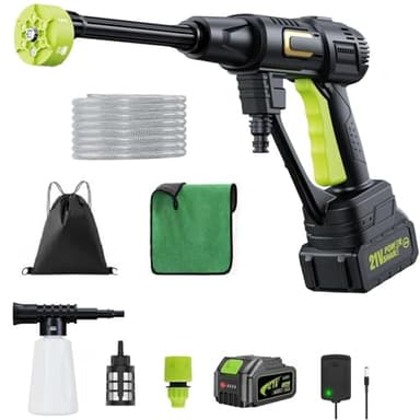 Kevsuvqin Idropulitrice a Batteria 4000mAh, 120Bar Idropulitrice Professionale con Motore Brushless, Regolabile su 3Livelli, Idropulitrice Portatile per Lavaggio Auto, Pulizia e Irrigazione