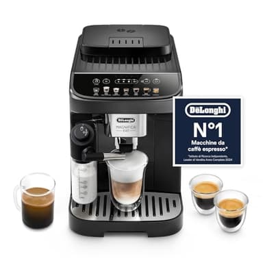 De'Longhi Magnifica Evo ECAM292.81.B, Macchina da caffè Automatica, Chicchi macinati al momento, Caraffa MontaLatte Automatica per Cappuccini, 7 Bevande One Touch, Spegnimento Programmmabile, Nero