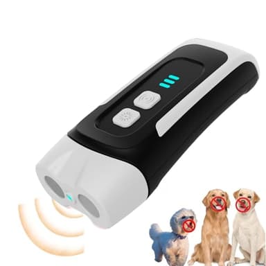 Queath Antiabbaio per Cani, Ultrasuoni Antiabbaio Luce LED, Portatile Ultrasuoni per Cani, Regolabile Frequenza Anti Aboiement pour Chien per Cani Grandi Media Piccola