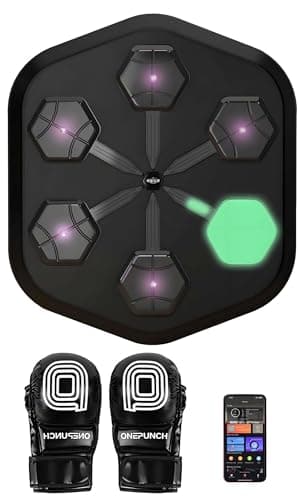 2024 nuova macchina intelligente di boxe musicale con guanti da boxe premium, supporto per app, macchina per allenamento di musica da boxe pulsanti retroilluminati a LED completi, macchina per