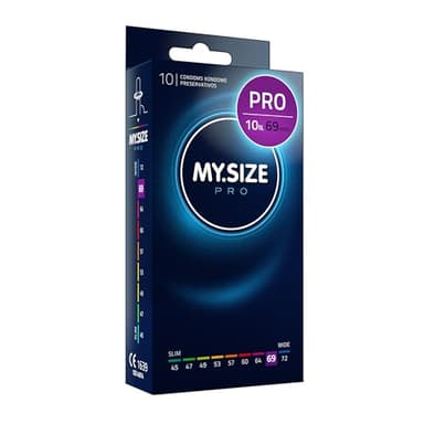 MY.SIZE PRO Preservativi ELITE taglia 7, 69 mm, XXL, 10 pezzi, vestibilità perfetta e dimensioni adatte a tutti