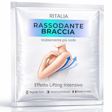Rassodanti Braccia Ritalia® Manicotti con Peptidi e Ginkgo Biloba – Trattamento per Pelle Flaccida con Leggera Compressione – Effetto Tonificante e Modellante – Made in Italy