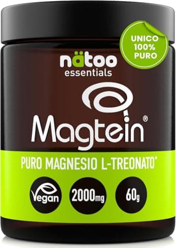 NÄTOO Magnesio L Treonato Polvere Alto Dosaggio Magtein® 60g Integratore Magnesio L Treonato Puro 2000 Mg Magnesium L Threonate Integratori Stanchezza Fisica e Mentale Memoria e Concentrazione