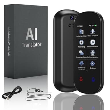 Dispositivo traduttore linguistico, traduzione vocale in tempo reale senza WiFi 139 lingue Traduttore istantaneo bidirezionale da 3,1 pollici Touch Screen Traduttore portatile Dispositivo di