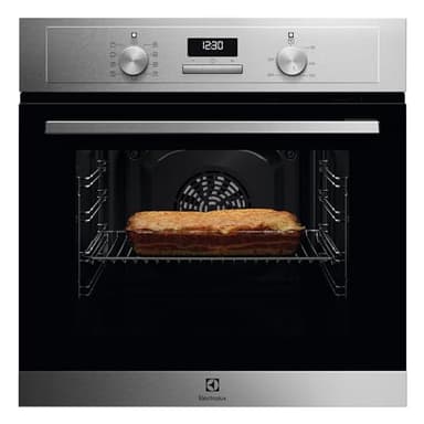 Electrolux OED3H00BX Forno Da Incasso, SteamBake Serie 500, Capacità 65L, Multifunzione, Ventilato, Classe A, Display LED, Pulizia AquaClean, Nero/Inox, 670x654x635 mm