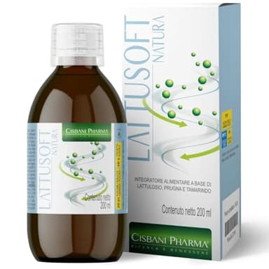 CISBANI PHARMA Lattusoft Accelera il transito intestinale, Sciroppo a base di Lattulosio, Prugna e Tamarindo per la Naturale Regolarità Intestinale, Contro feci dure e Colon irritabile Sollievo Rapido