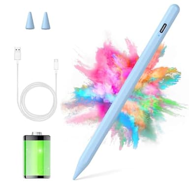 KARFUN Penna Tablet per Touch Screen Android,Compatibile con Samsung/Lenovo/Huawei/Vivo/XiaoMi Tablet,Telefono,Precisione Migliorata e Ricarica rapida Blu