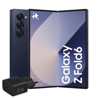 Samsung Galaxy Z Fold6 Smartphone AI pieghevole, Caricatore Incluso, RAM 12GB, 256GB, Dual SIM, Display 6,3"/7,6" Dynamic AMOLED 2X, Batteria a lunga durata, Navy 2024 [Versione italiana]