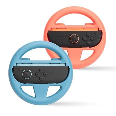 NITHO Volante da Gioco Compatibile con Controller Switch 2, Accessori Racing Wheel per Giochi di Guida e Kart, Impugnatura Ergonomica, Accessori Gaming per Switch 2 (Set da 2, Blu e Rosso)