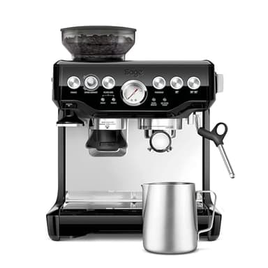 Sage - The Barista Express - Macchina Caffè Espresso con Cono Integrato, Pre-infusione a Bassa Pressione e Lancia Vapore Manuale per il Latte - Sesamo Nero, Lattiera