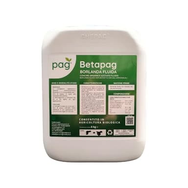 Pag Betapag Borlanda Fluida | Concime Organico Azotato | Consentito in Agricoltura Biologica | Confezione da 6 kg