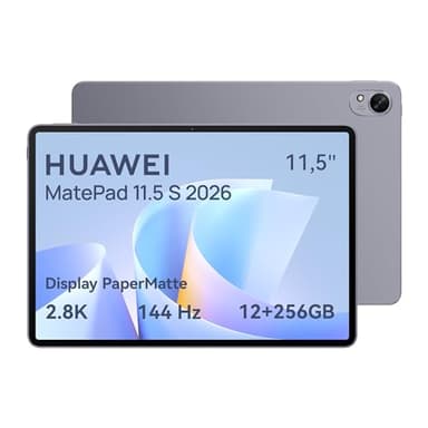 HUAWEI MatePad 11.5 S 2026 Tablet con Display PaperMatte ultra-luminoso 2.8K 144Hz, 12+256GB, Batteria da 8800 mAh, SuperCharge 40W, WiFi 6+, Bluetooth 5.2, Notes, GoPaint, Garanzia di 30 mesi