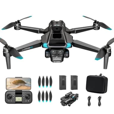 LYHFPV Drone con Telecamera 4K HD per Adulti e Principianti, Tempo massimo di volo 40+ minuti,Mini Quadcoptero RC Piegevole 2.4G WIFI con Motore Brushless, 2 Batterie, Autoscatto con Gestuali
