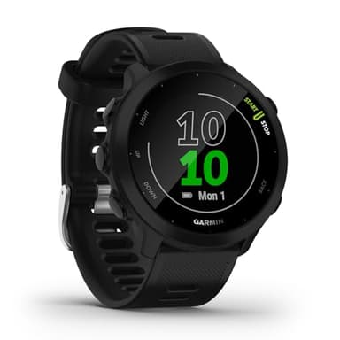 Garmin Forerunner 55 (Black), Smartwatch running con GPS, Cardio, Piani di allenamento inclusi, VO2max, Allenamenti personalizzati, Connect IQ, Taglia unica