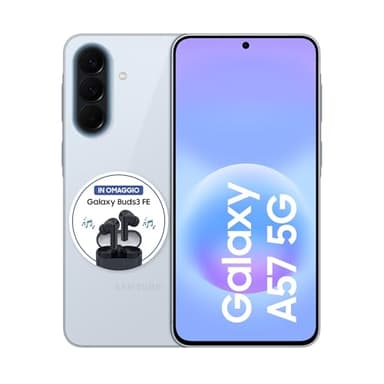 Samsung Galaxy A57 5G, 128GB, 3 anni di Garanzia, Smartphone sottile, Cerchia e Cerca, Gomma Oggetto, Volto Migliore, Tripla Camera, IP68, 5.000 mAh, Awesome Icyblue [Versione Italiana]