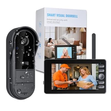 Winnes Video Campanello Videocitofono senza Fili da Esterno Spioncino Citofono con Telecamera 170°Angolo Visuale 1080P Schermo IPS 4,3'',Impermeabile IP65,Audio Bidirezionale,Senza APP Abbonamento