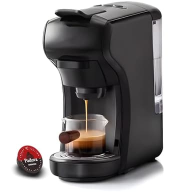 Macchina Caffè CIALDE e CAPSULE 7 in 1 Camry – Compatibile capsule Nespresso, Lavazza A Modo Mio, Dolce Gusto, Caffè Cialde ESE 44, Lavazza Blue, Caffitaly, Caffè Macinato – Kit con 10 Capsule Omaggio