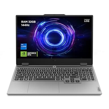 Lenovo LOQ 15" Notebook Gaming, NVIDIA GeForce RTX 5070 8GB GDDR7, Intel Core i7-13650HX, RAM 32GB, 1TB SSD, Schermo 15.6" FHD (1920x1080) 144Hz, Windows 11 Home, Tastiera Retroilluminata - Luna Grey