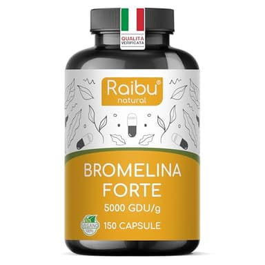 Bromelina Forte Drenante 5000 GDU/g - Bromelina Gastroprotetta ad Alto Dosaggio - Azione Drenante & Detox - Enzima Naturale da Ananas - 150 Capsule