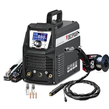 Decapower 220V Saldatrice 120A Arco Lift TIG FLUX MIG senza gas 3 in 1 Saldatrice filo senza gas Domestico (FLUXMIG-120)