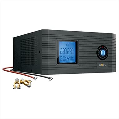 NJOY Aira 1200 Gruppo di Continuità 1200VA 1000 Watt, Line Interactive, Onda Sinusoidale Pura, Display LCD, 2 Uscite Schuko, Batteria Esterna 12V NON INCLUSA, UPS Per Stufe a Pellet, Caldaia