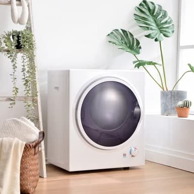 Merax Piccola asciugatrice, montabile a parete, asciugatrice ad evacuazione, asciugatrice per biancheria a tamburo, timer 200 minuti, doppio filtro, 850W, 2,5 kg, bianco, 50x42x59cm