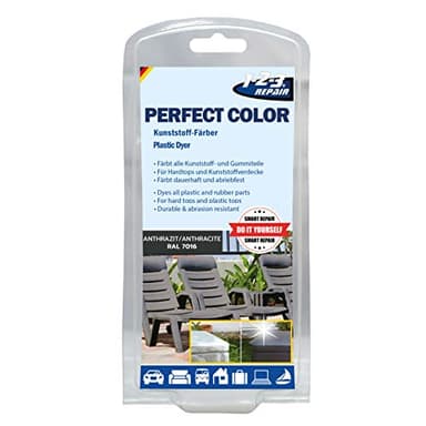1-2-3 REPAIR Vernice per Plastica Grigia – Penetrazione Profonda, Colore Duraturo, Rinnova i Tuoi Mobili da Giardino per l’Estate, Interno ed Esterno
