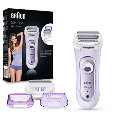 Braun Silk-épil Rasoio Elettrico Donna, Rifinitore di precisione, Sistema Esfoliante, 3 Accessori Inclusi, Sistema Senza Fili, Idea Regalo, LS5-560 Viola