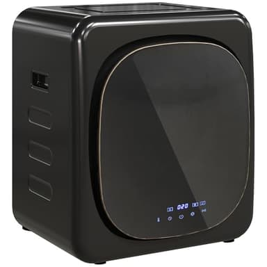 HOMCOM Mini Asciugatrice Portatile 4 kg, 6 Programmi, Display LED, Asciugatrice Compatta 800W, Carica Frontale, Fino 60℃, Impilabile/Parete/Autoportante, Timer, Tamburo in Acciaio Inox, per Casa, Nero