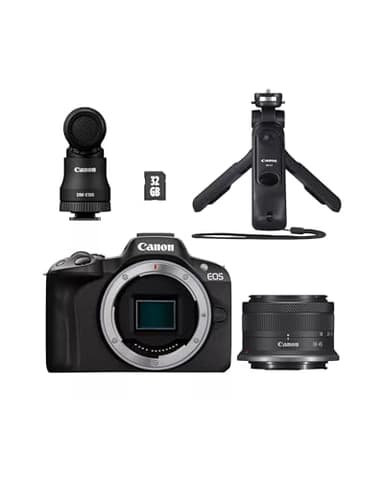 Canon EOS R50 Content Creator Kit | Fotocamera Mirrorless APS-C, 4K, WiFi, Bluetooth | Compatta, Ideale per Vlogging, per Principianti e Professionisti
