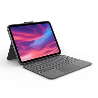 Logitech Combo Touch, custodia con tastiera rimovibile per iPad (10a generazione e A16)ampio trackpad di precisione, tastiera standard retroilluminata e tecnologia Smart Connector,ITA QWERTY - Grigio