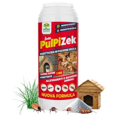 Albagarden - Insetticida per Disinfestazione Ambienti - Rapida Azione Contro Scarafaggi Formiche Zecche Pulci Pidocchi Cimici - Polvere x 1 kg (Allevamenti e Ricoveri Animali)