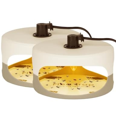 Flintronic 2 Pezzi Trappole Antipulci per la Casa, Lampade Antipulci per la Casa, Trappole Luminose per Pulci, Cattura Pulci, con Dischi di Colla*12, Lampadine*4