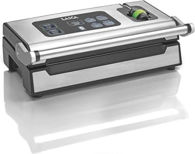 LAICA Macchina Sigillatrice Sottovuoto per Alimenti - Sigillatrice a Caldo Automatica per 100 Cicli Consecutivi - Con Fornitura Extra di Sacchetti per Sottovuoto