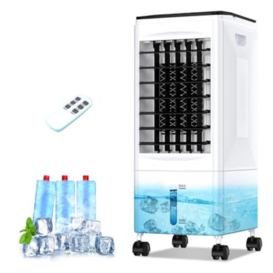 Condizionatore Portatile Senza Tubo, Multifunzione Evaporativo Mobile, Con Ruote/Telecomando, Serbatoio Dell'acqua da 5,5 L, Timer da 1 a 7 ore, 3 Velocità,Oscillazione di 60 Gradi,Senza Unità Esterna