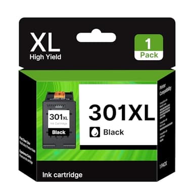 301 XL Nero Cartuccia d'inchiostro per HP 301 XL per HP 301 nero per Envy 4500 4504 5530 5532 5534 DeskJet 2540 2548 1510 2050 3050 1050 Officejet 4630 2620 2622 Stampante multifunzione (Nero, 1-Pack)