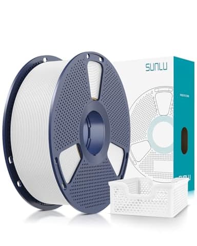 SUNLU PLA Plus 2.0 Filamento per Stampante 3D Veloce 1.75mm, PLA+ Migliorato per Stampa Rapida (50-600mm/s), Tenacità e Adesione Interstrato Superiori, Precisione ±0.02mm, Bobina 1kg (Bianco)