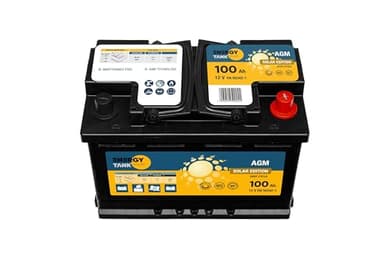 EnergyTank Batteria AGM Solare a Scarica Lenta 12 V 100Ah per Camper, Barca e Servizi – Senza Manutenzione, Anti-vibrazioni, Sicura per Interni, Lunga Durata