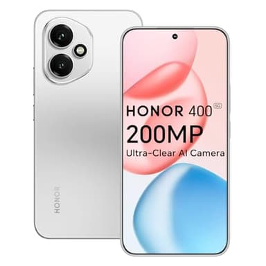 HONOR 400 5G Smartphone, 8GB 512GB, Fotocamera AI ultra nitida da 200MP, 6,55" AMOLED Display 120Hz, Snapdragon 7 Gen 3, 5170mAh, IP65, Dual SIM, NFC, Android 15, Senza caricatore, Argento