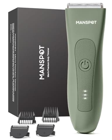 MANSPOT Rasoio Elettrico Corpo Uomo, Depilatore Corpo Uomo Impermeabile IPX7, Rasoio Parti Intime Umido e Asciutto, Rasoio Intimo per Viso, Braccia, Torace, Gambe, Ascelle