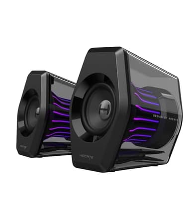 Edifier G2000 Pro Casse Gaming 2.0 RGB da 32W RMS / 64W Picco, Sincronizzazione Luci TempoFlow™ a 270°, Suono Surround Virtuale 7.1 - Bluetooth 5.4 / USB-C/AUX per PC, PS5 (Nero)
