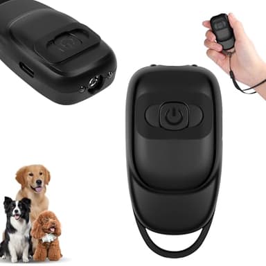 Aomig Ultrasuoni per Cani, Repellente per Cani a ultrasuoni con Luce a LED, 33 Piedi Dispositivo Anti-abbaio Portatile, 30 Giorni Autonomia, Ultrasuoni addestramento per Cani, 15000HZ-40000HZ