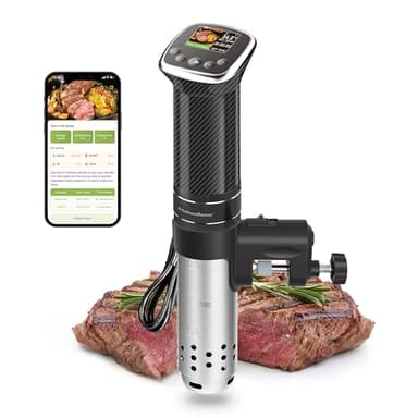 KitchenBoss Roner Cucina a Bassa Temperatura: Wi-Fi Sous Vide Roner Professionale Cottura Sottovuoto 1100W IPX7 TFT Display